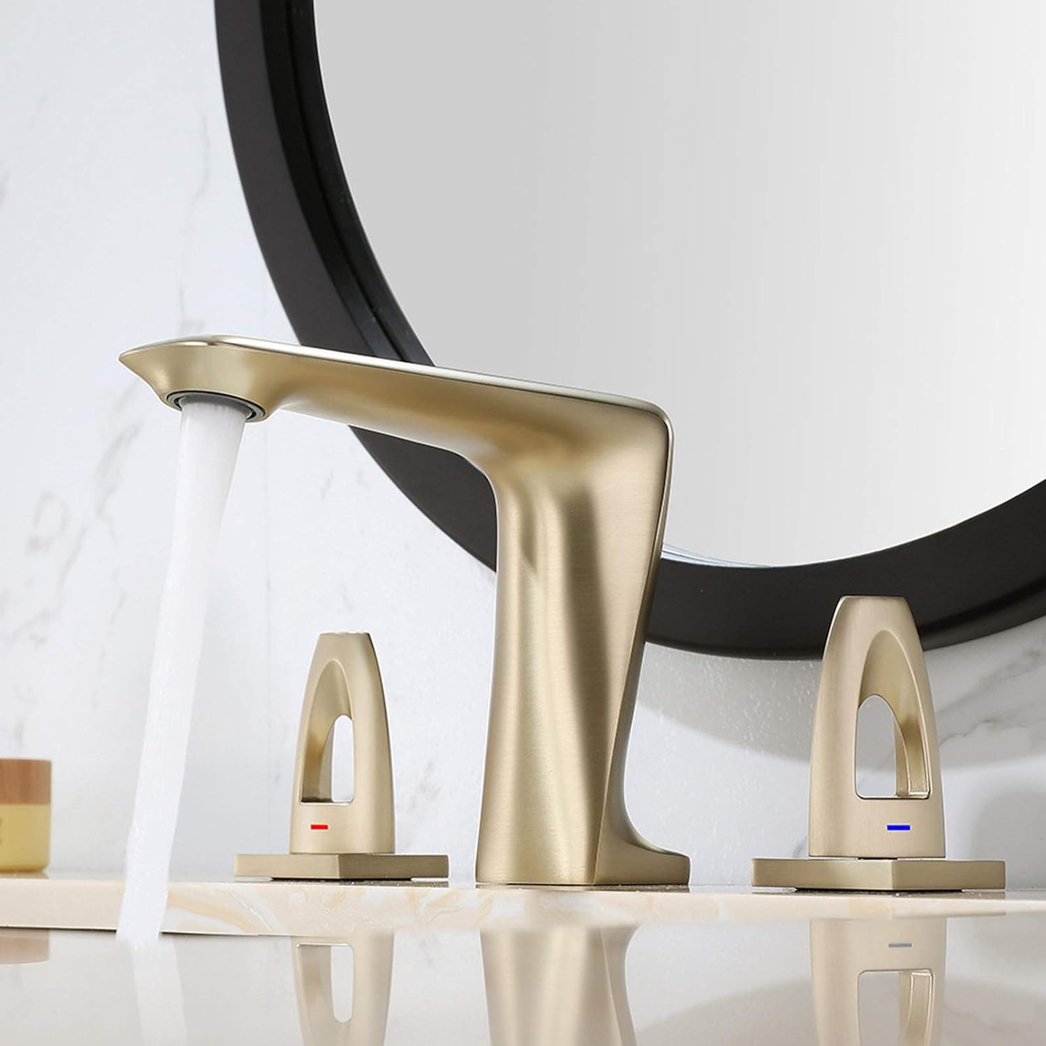 Fontana Aucamville Brushed Gold Dual Handle Basin Faucet